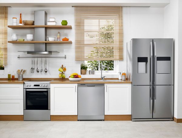 A kitchen featuring stainless steel appliances 