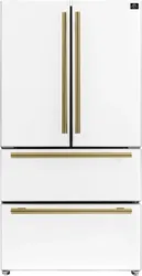 Front view of the FORNO FFRBI1820-36WHT French door refrigerator