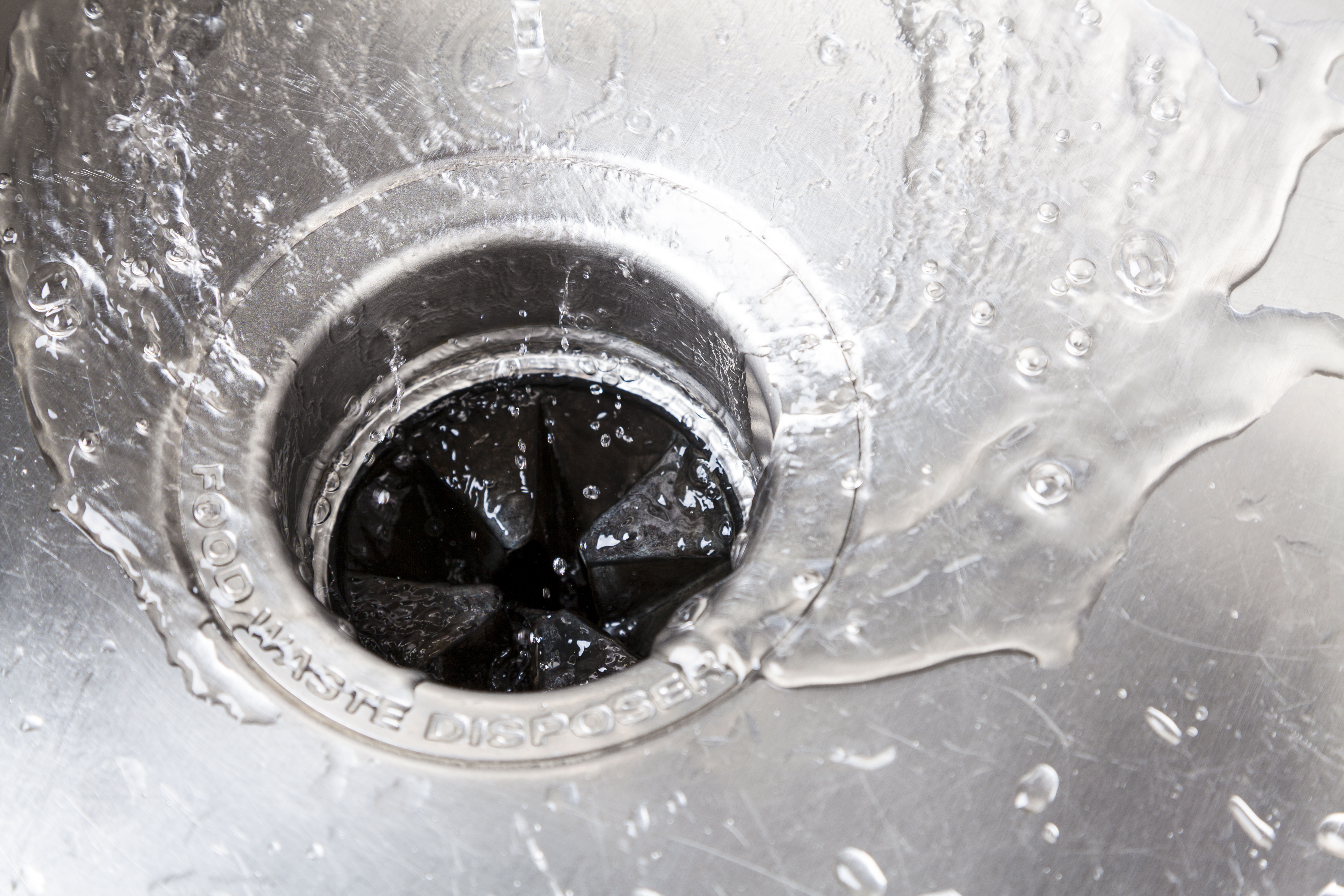 Close up look at a garbage disposal 