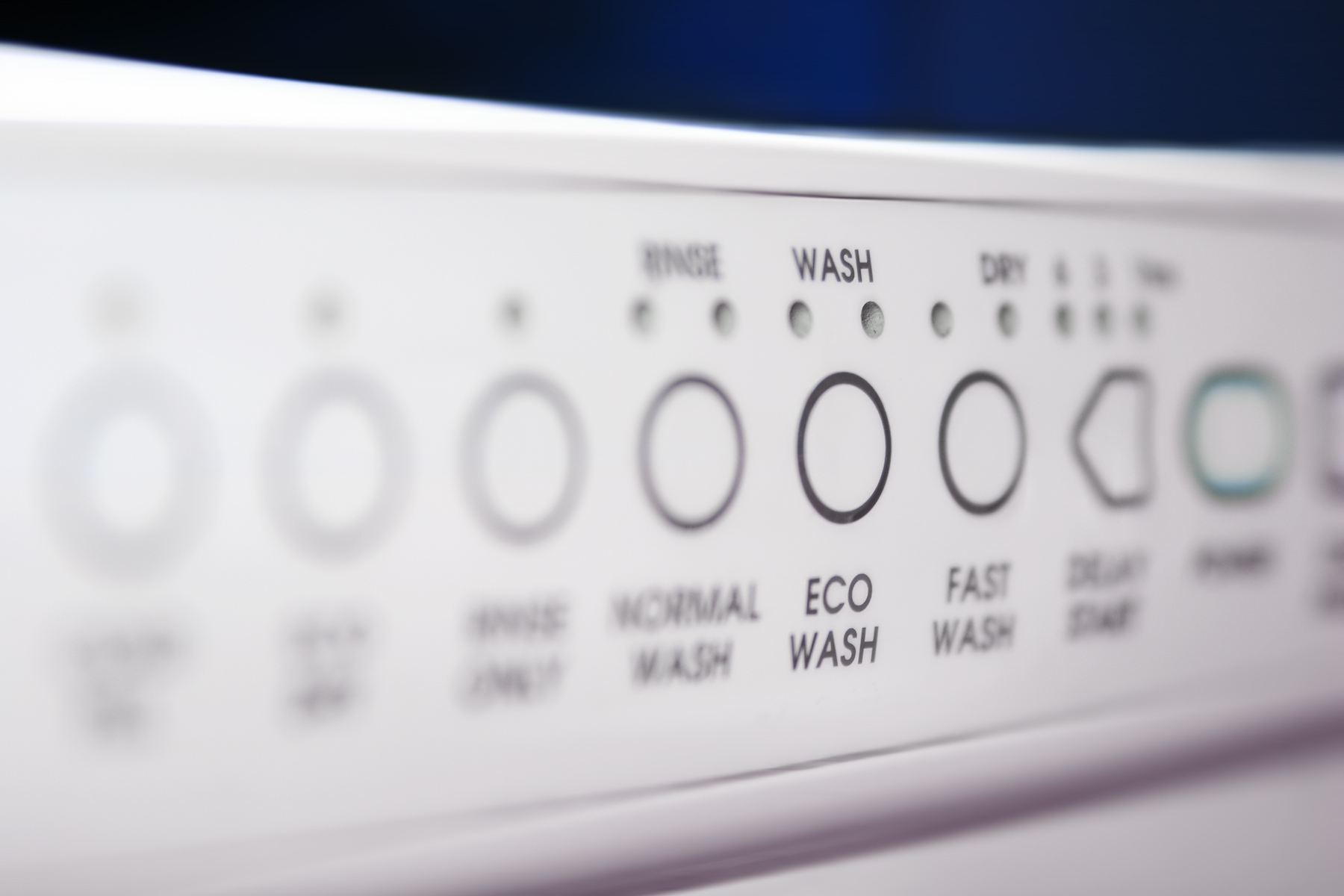 A close-up look at an Eco button on a dishwasher