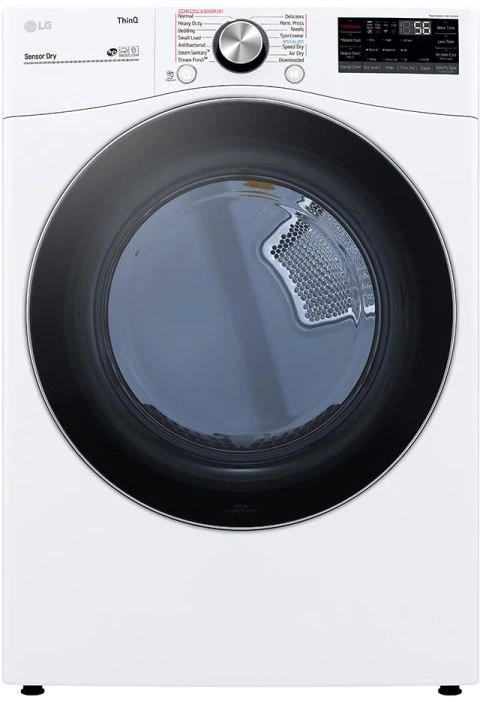 Front view of the LG DLEX4200W electric dryer 