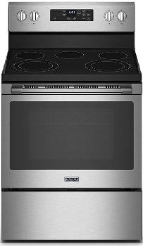 Front view of the Maytag MER7700LZ electric range 