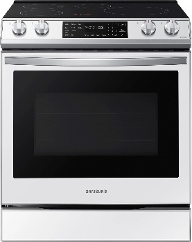 Front view of the Samsung NE63BB861112 electric range 