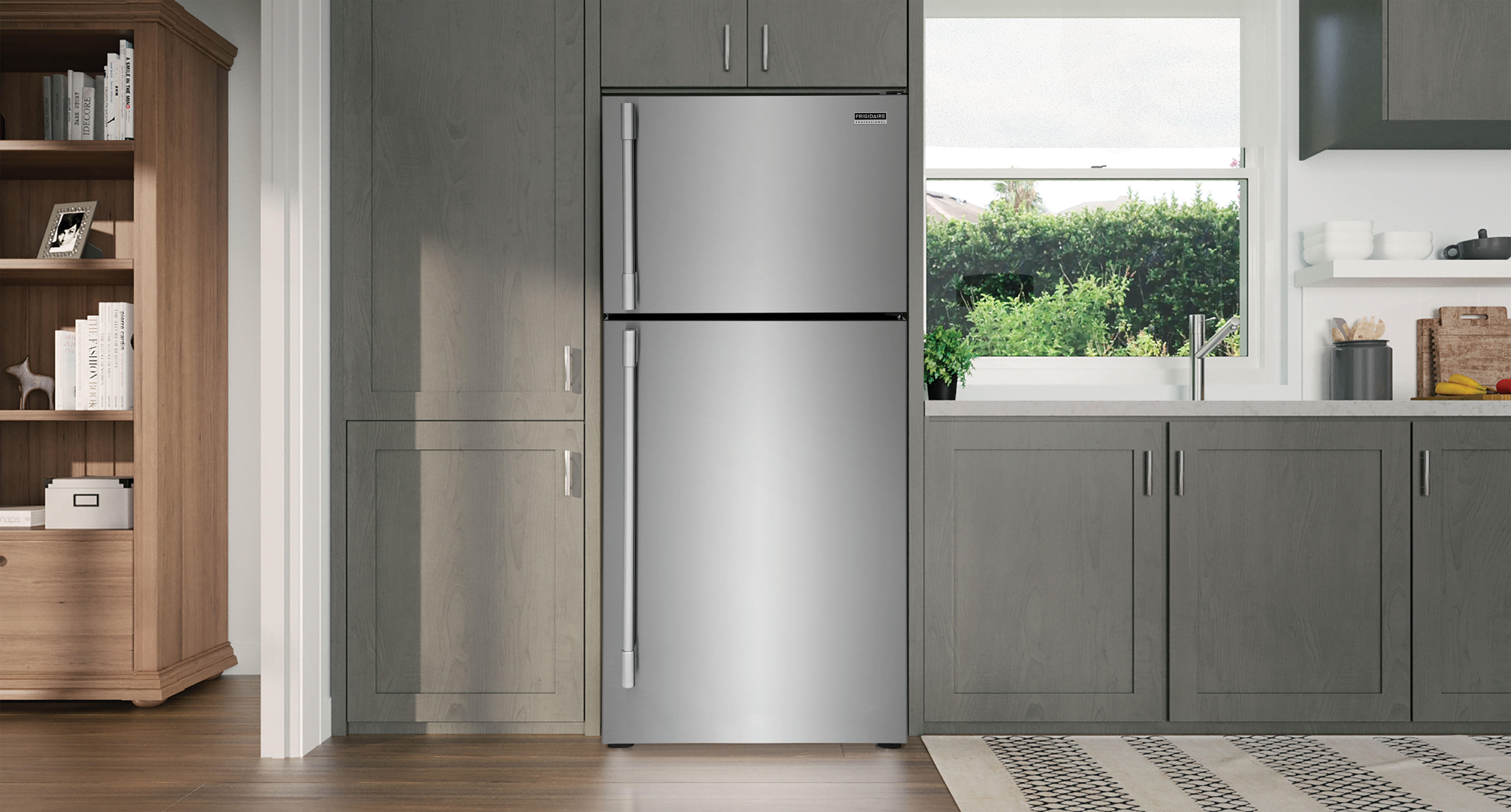 A Frigidaire Professional refrigerator displayed in a kitchen 