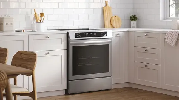 The Frigidaire FCFI3083AS range featured in a kitchen 