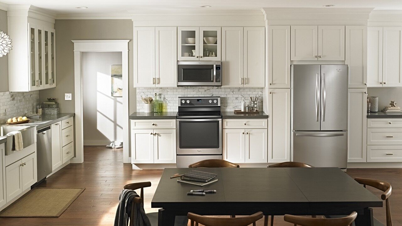 A kitchen featuring Whirlpool appliances 