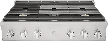 Front view of the Electrolux ECCG3672AS 36” gas rangetop 