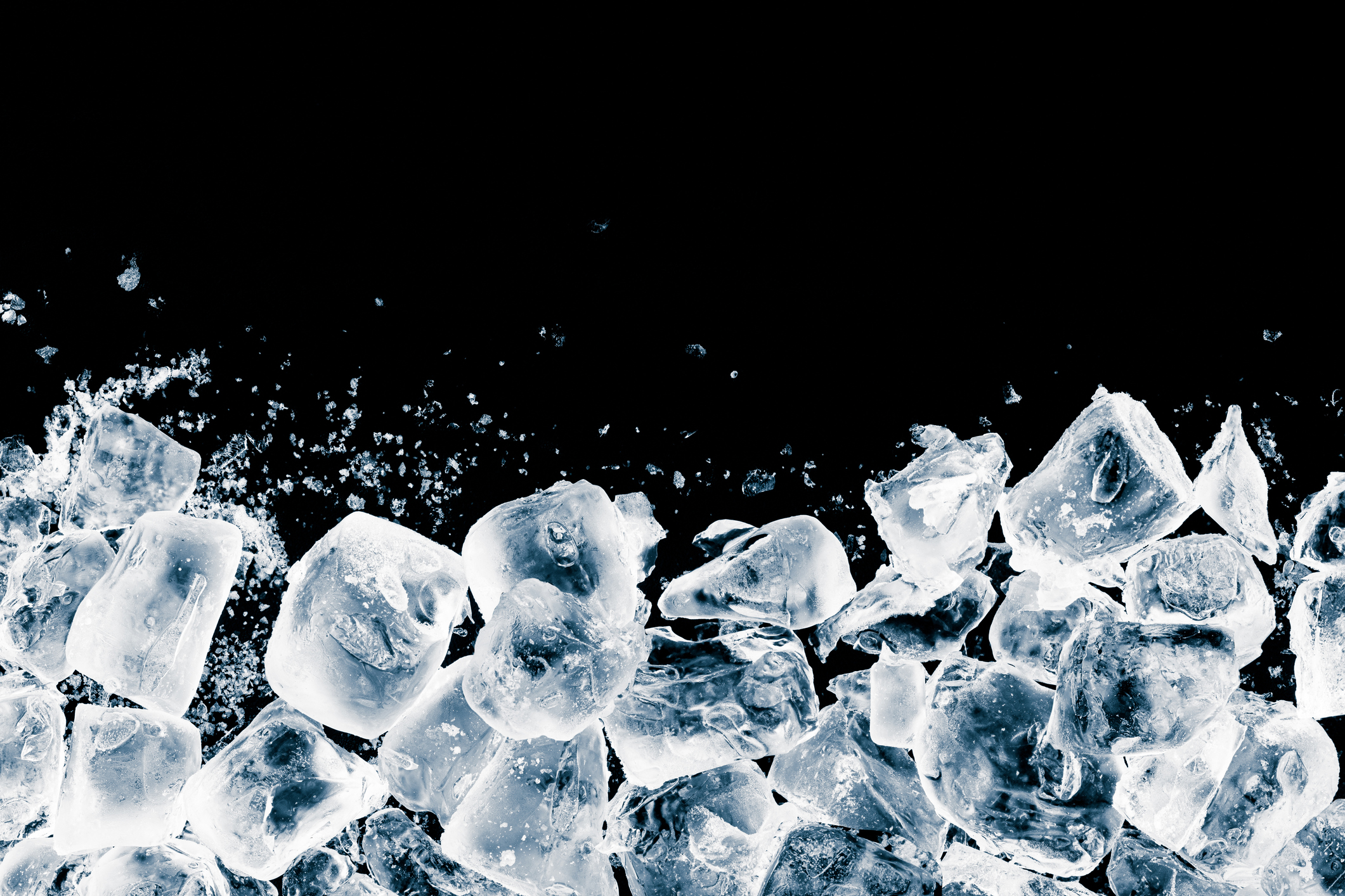 ice cubes on a black background  
