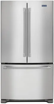 Front view of the Maytag MFC2062FEZ French door refrigerator 