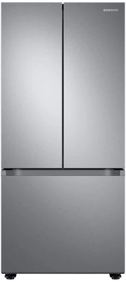 Front view of the Samsung RF22A4121SR French door refrigerator 