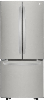 Front view of the LG LFCS22520S French door refrigerator 