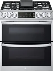Front view of the LG LTGL6937F slide in gas range