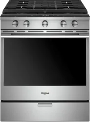 Front view of the Whirlpool WEGA25H0HZ slide in gas range