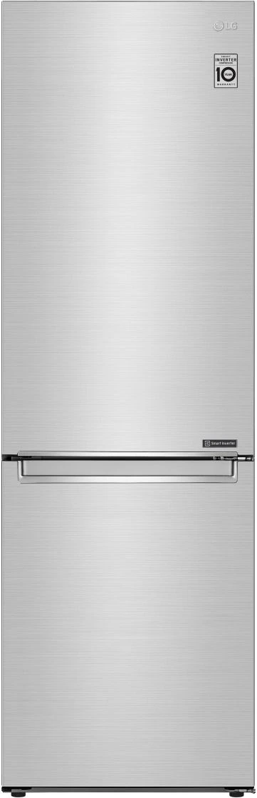 Front view of the LG LRBCC1204S bottom freezer refrigerator 