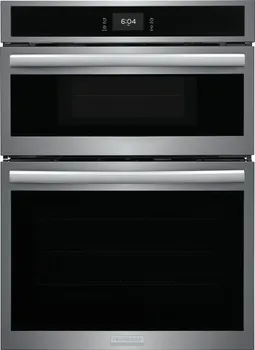Front view of the Frigidaire Gallery GCWM3067AF wall oven microwave combo