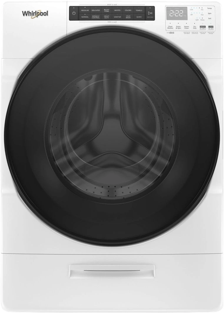 Front view of the Whirlpool WFC682CLW washer dryer combo 