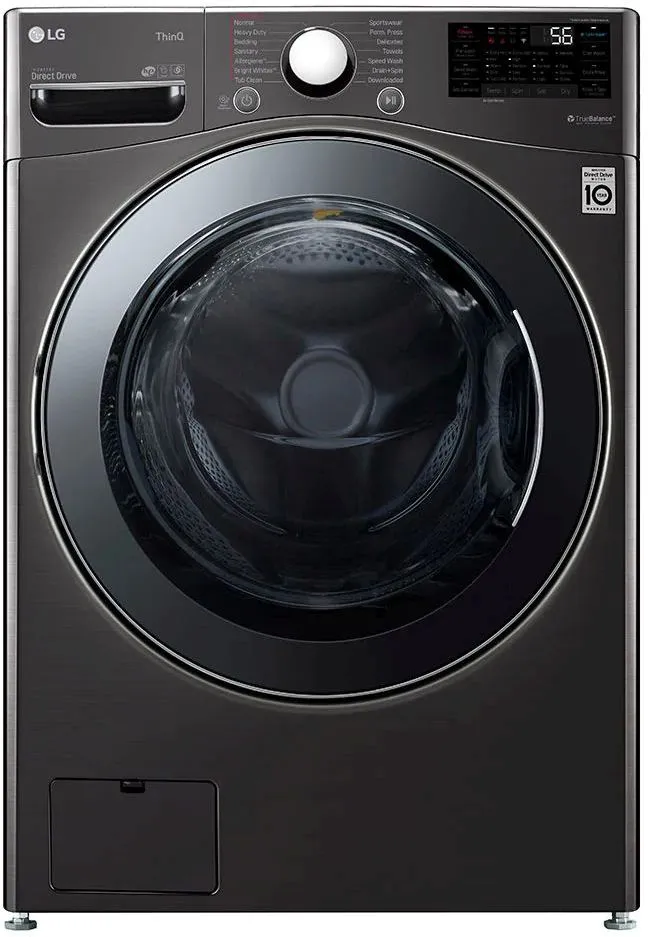 Front view of the LG WM3998HBA washer dryer combo 