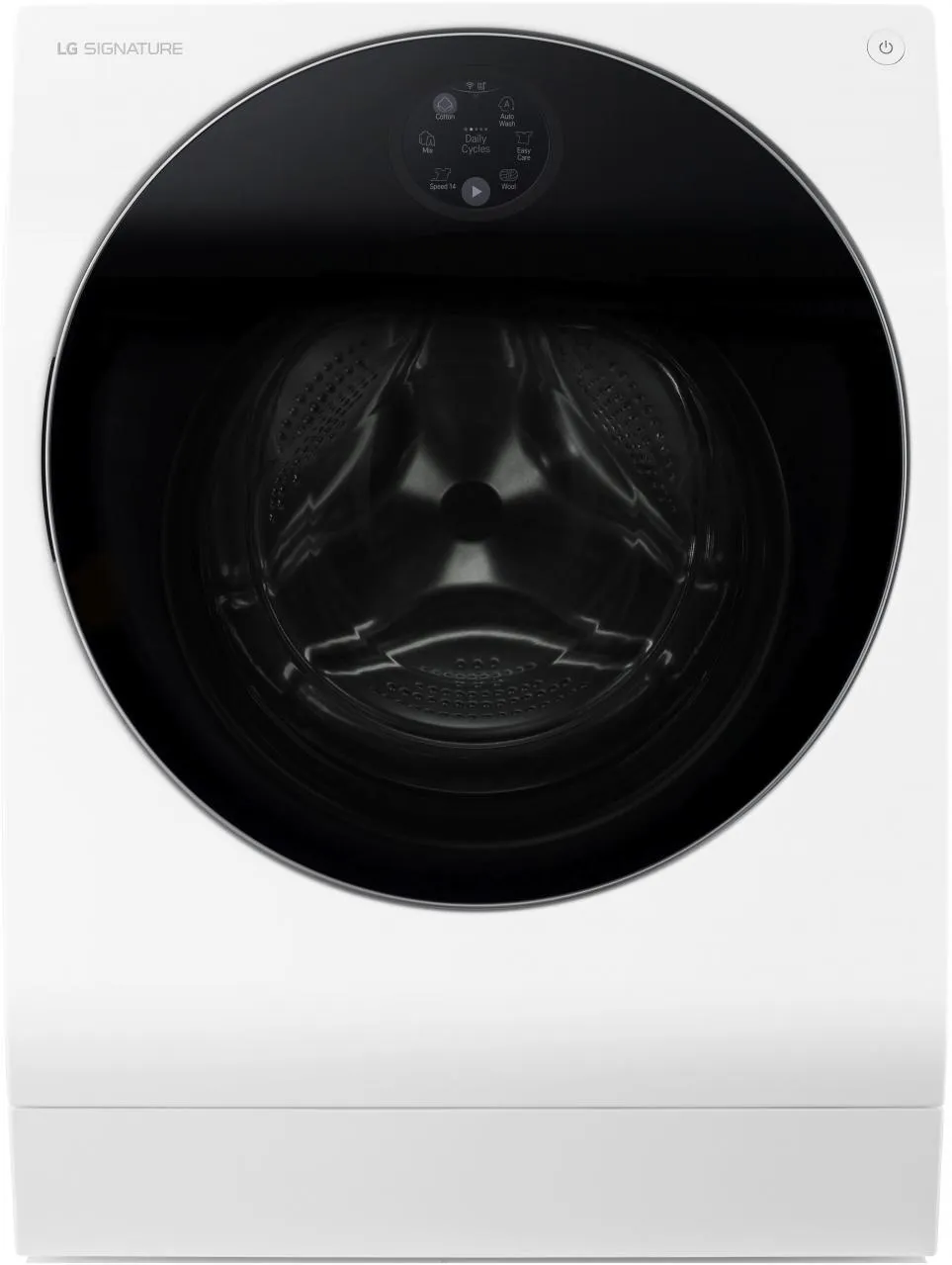 Front view of the LG Signature LUWM101HWA washer dryer combo 