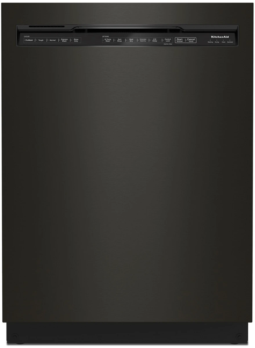 Front view of the KitchenAid KDFM404KBS dishwasher Credit: KitchenAid Front view of the KitchenAid KDFM404KBS dishwasher