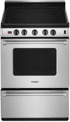 Front view of the Whirlpool WFE500M4HS range