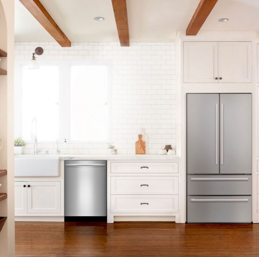 sleek dishwasher in kitchenscape 