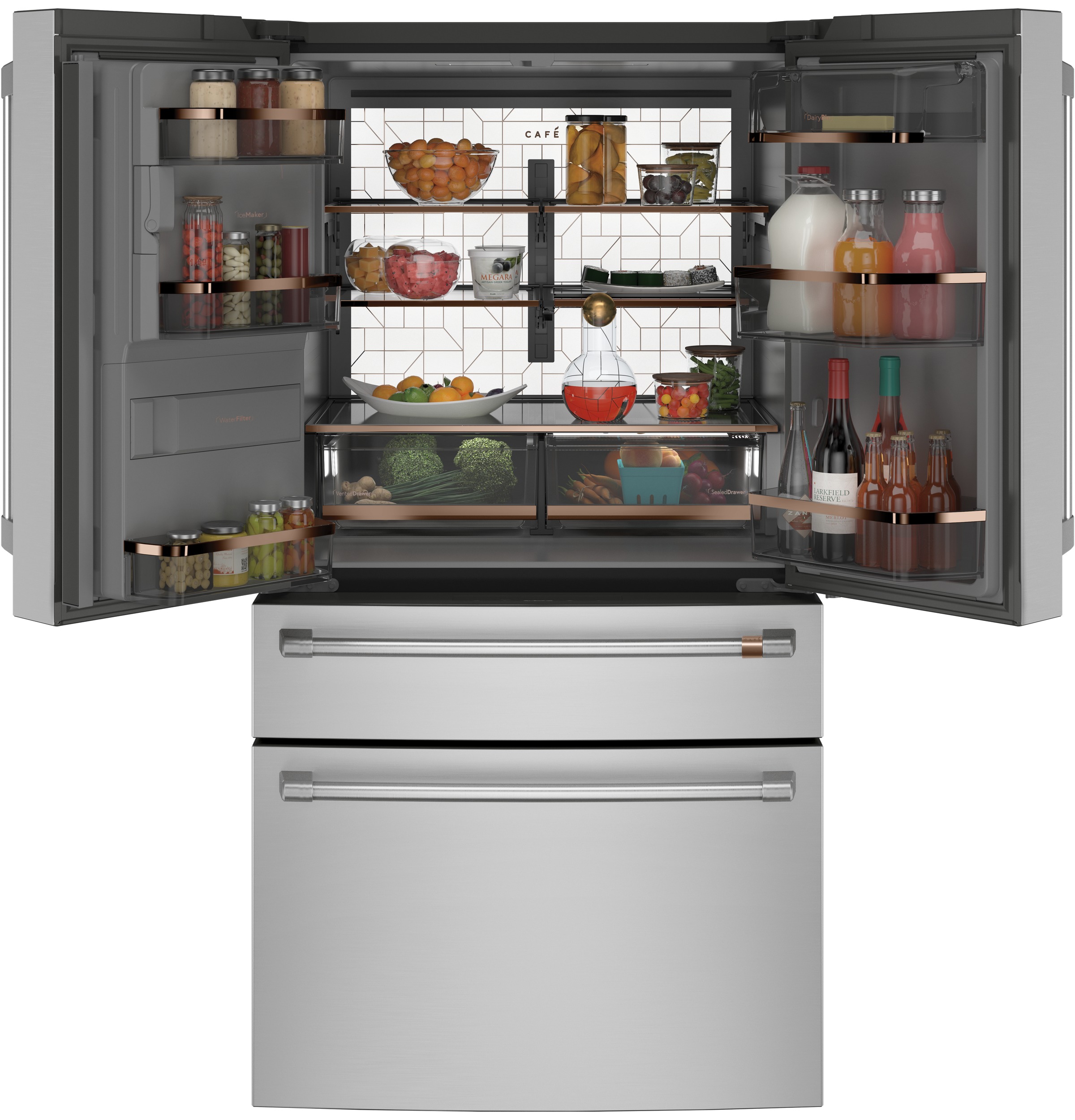 Café 40door fridge full of food  
