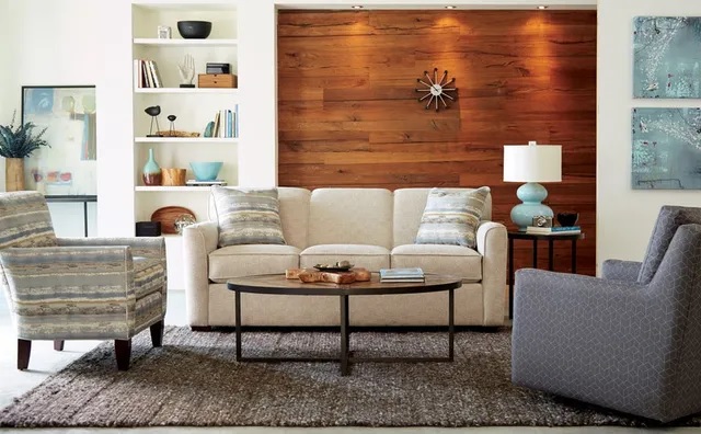 Craftmaster sofa and chairs in modern living room