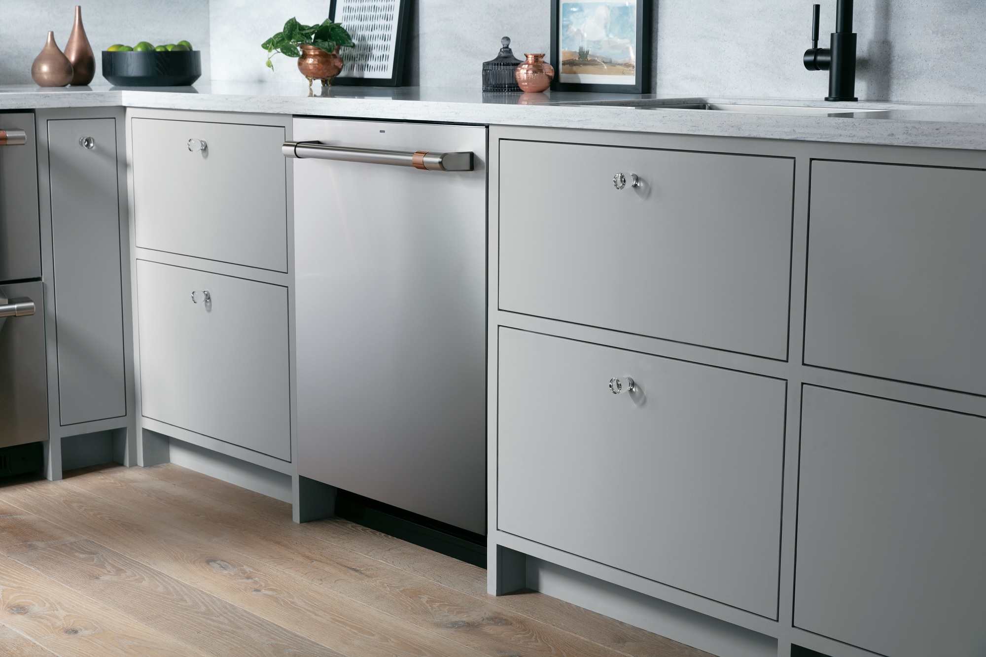 angled shot of Café dishwasher in stylish kitchen