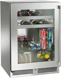 Front view of the Perlick Signature Series HP24BO-4-3LL outdoor refrigerator 