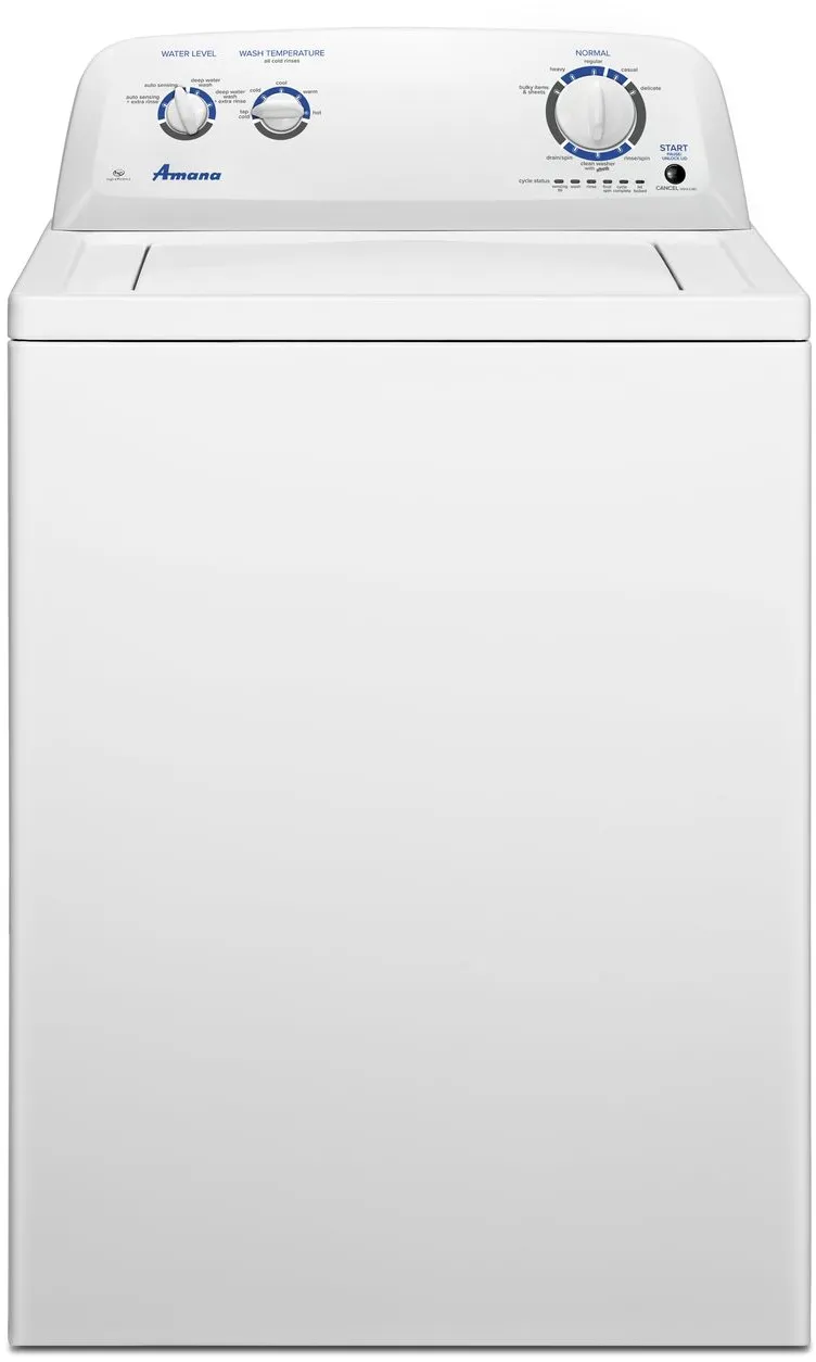 Front view of the Amana NTW4516FW top load washer 