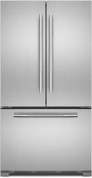 Front view of JennAir JFFCF72DKL French door refrigerator 
