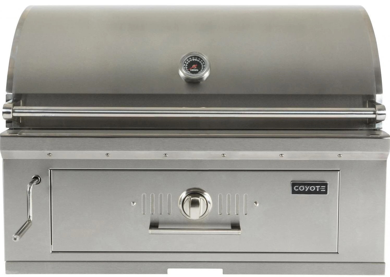 Front view of Coyote C1CH36 36” charcoal grill 