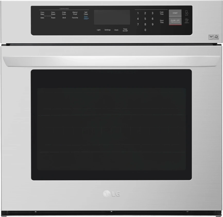 Front view of the LG LWS3063ST 30” wall oven 