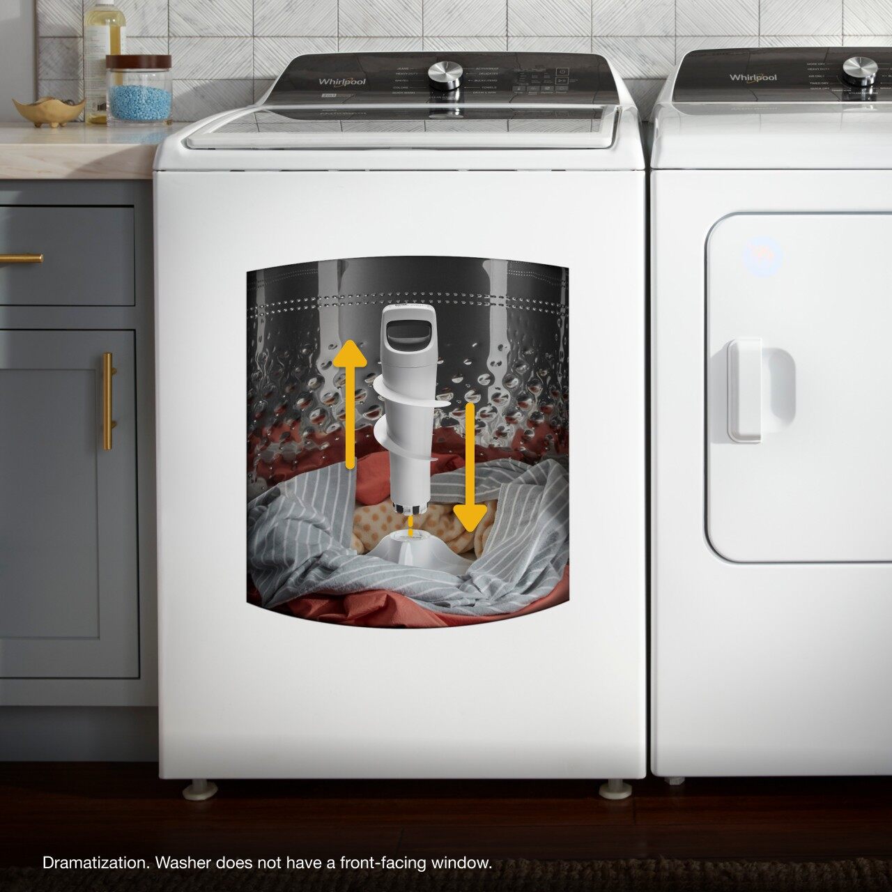 Graphic portrayal of the agitator used on the Whirlpool WTW5057LW top load washer