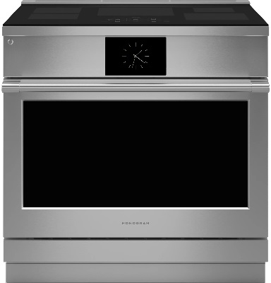 Front view of the Monogram ZHP365ETVSS 36” induction range 