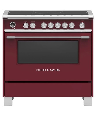 Front view of the Fisher & Paykel Series 9 OR36SCI6R1 36” induction range 