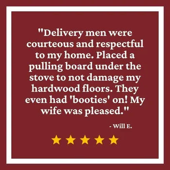 A customer review for Don’s Appliances delivery 