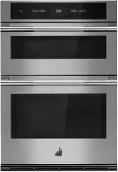 stainless steel wall oven with microwave and touch display