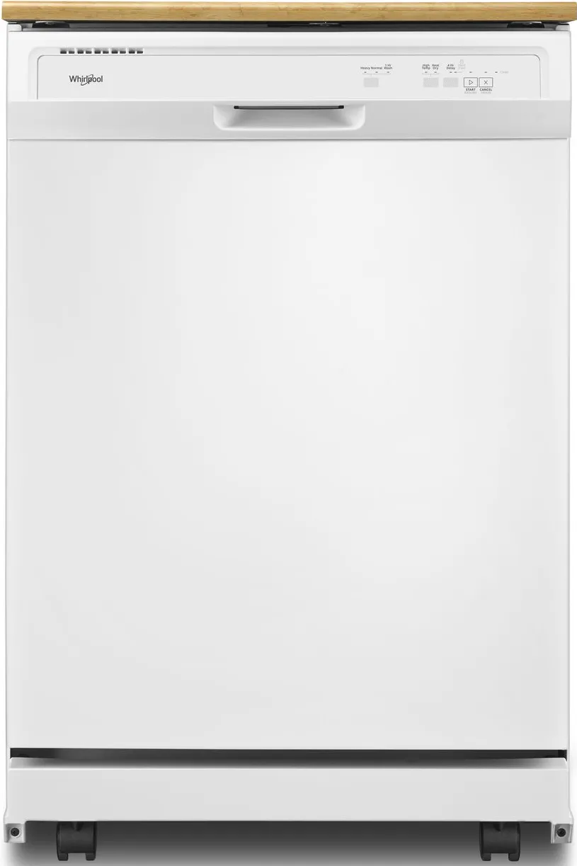 Front view of Whirlpool WDP370PAHW portable dishwasher 