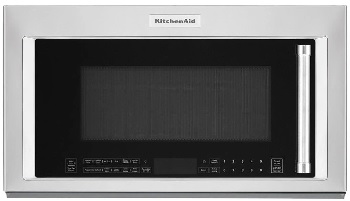Front view of the KitchenAid KMHC319LSS over the range microwave 