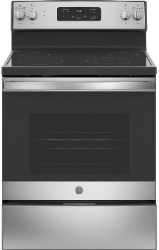 Credit: GE Front view of the GE JB645RKSS electric range