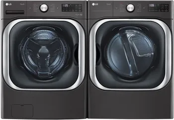 Front view of an LG WM8900HBA washer and DLEX8900B dryer pair 