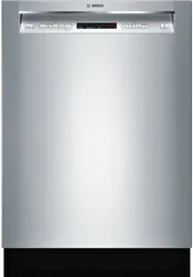 Front view of the Bosch SHEM63W55N dishwasher
