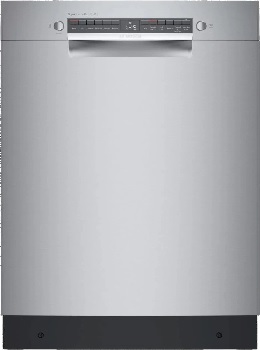 Front view of the Bosch 800 Series SGE78C55UC dishwasher 