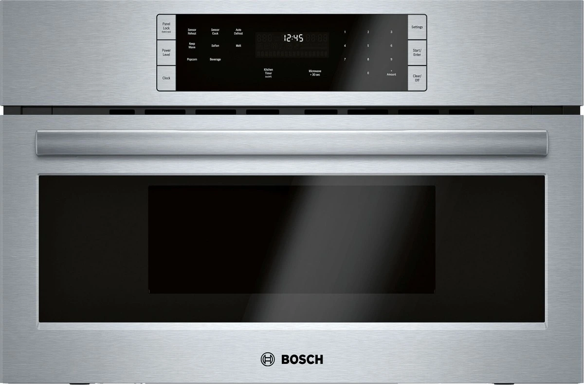 Front view of a Bosch built in microwave 