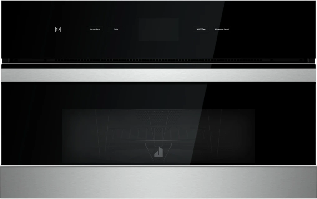Front view of a JennAir built in microwave 