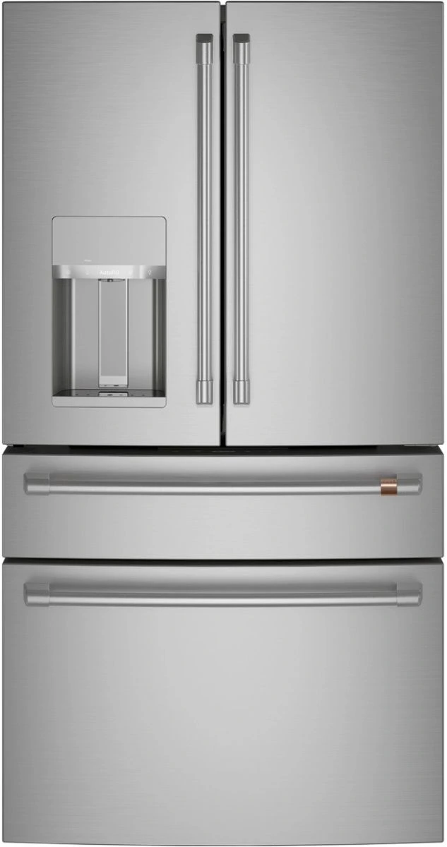 Front view of the Café CXE22DP2PS1 French door refrigerator 