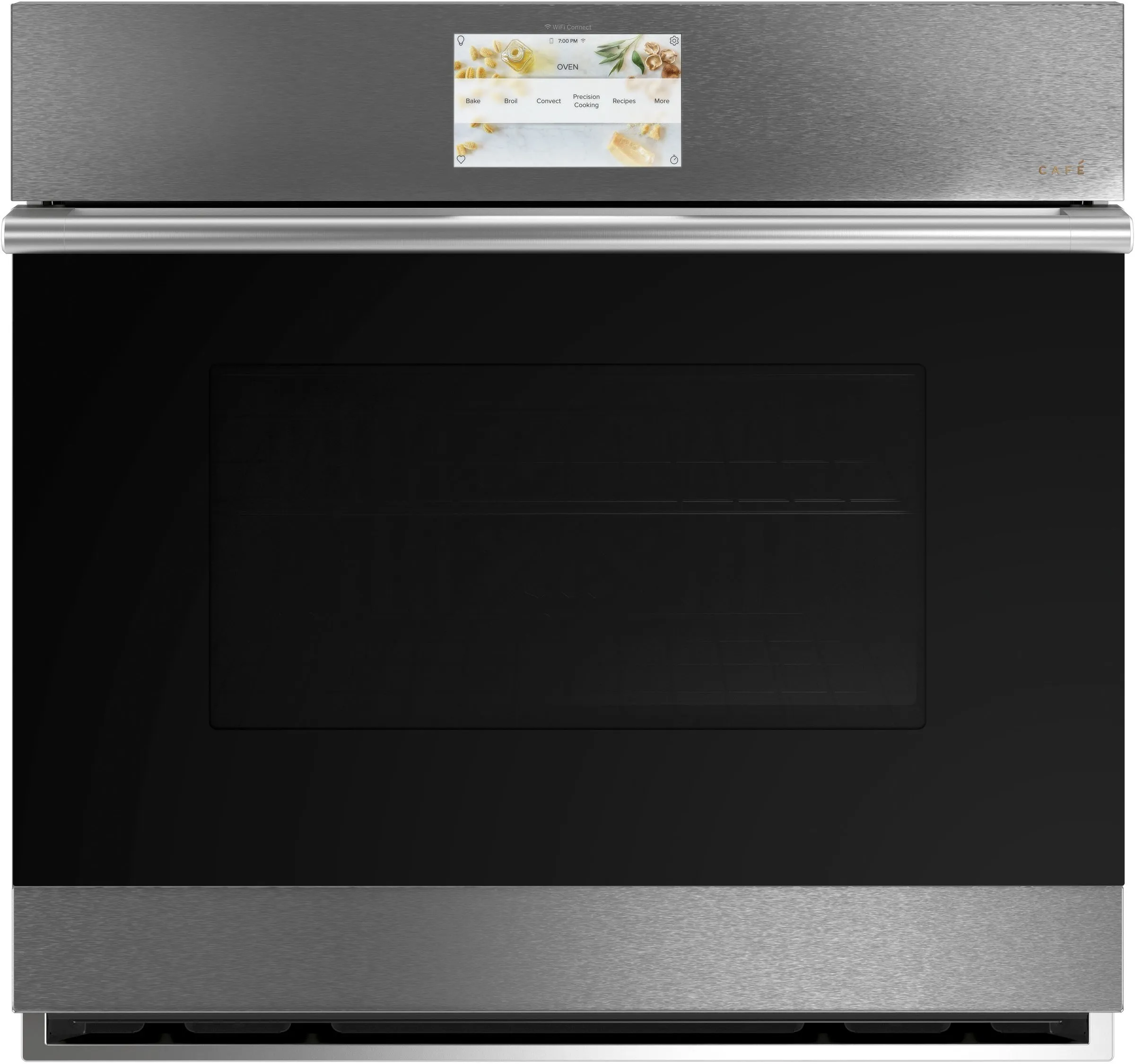 Front view of the Café CTS70DM2NS5 single wall oven 