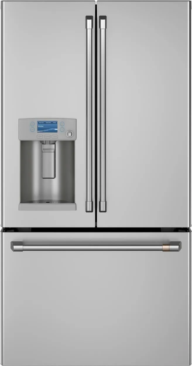 Front view of the Café CYE22TP2MS1 counter depth French door refrigerator 