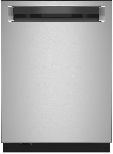 Front view of the KitchenAid KDPM804KPS dishwasher 
